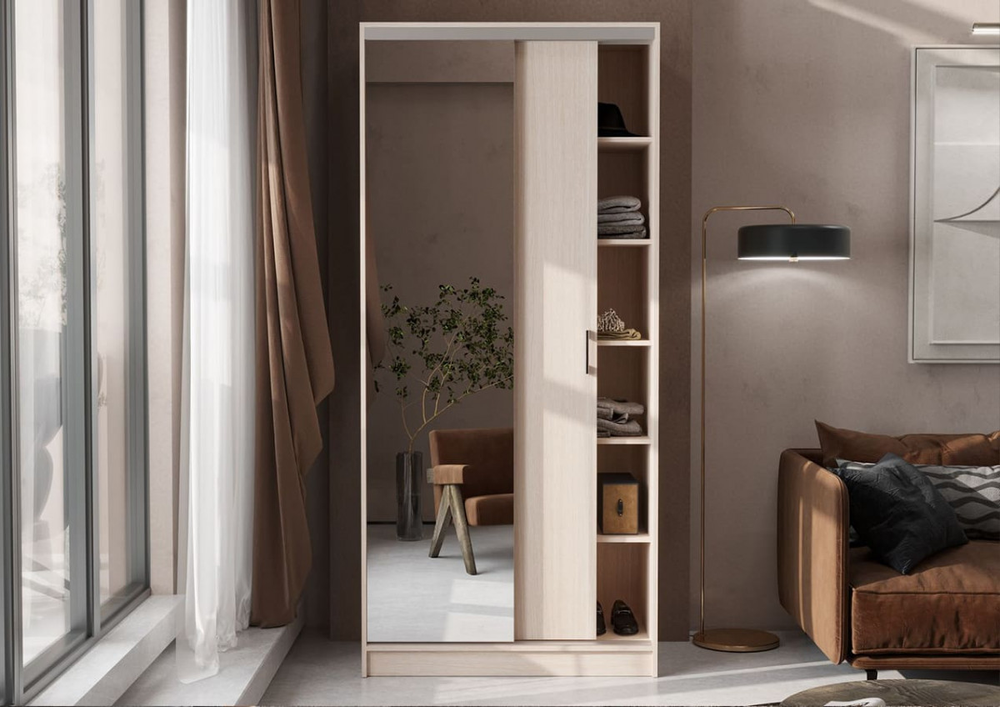 Альянс Шкаф-купе 1.0 м Дуб белфорт / Дуб белфорт