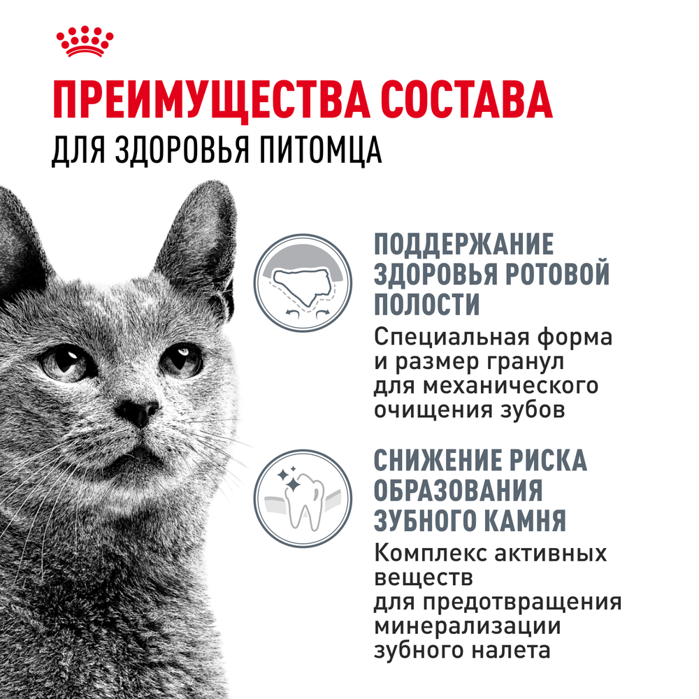 Royal Canin Dental Care Дентал Кэа Корм сухой для взрослых кошек поддержание здороья ротовой области 1,5кг