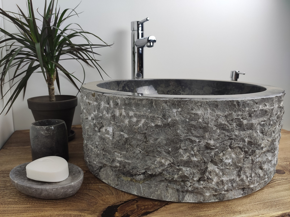 Раковина из мрамора Drum Black Marmo DM-60207 45*45*17