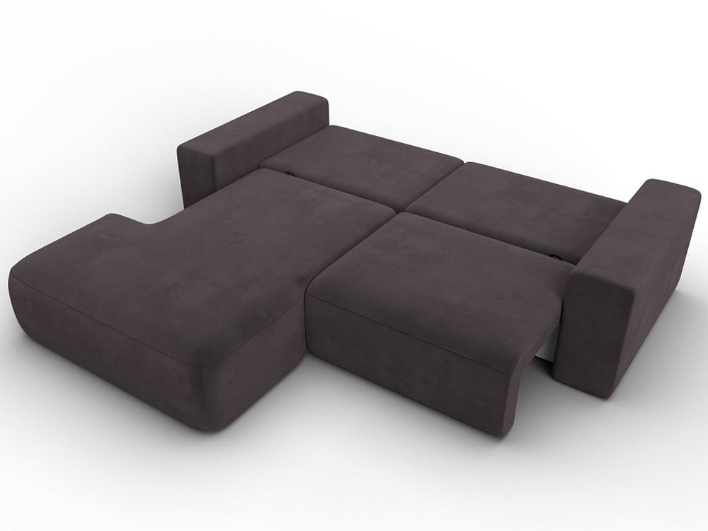 Диван угловой Лига-036 НПБ Классик левый угол ВЕЛЮР Коричневый