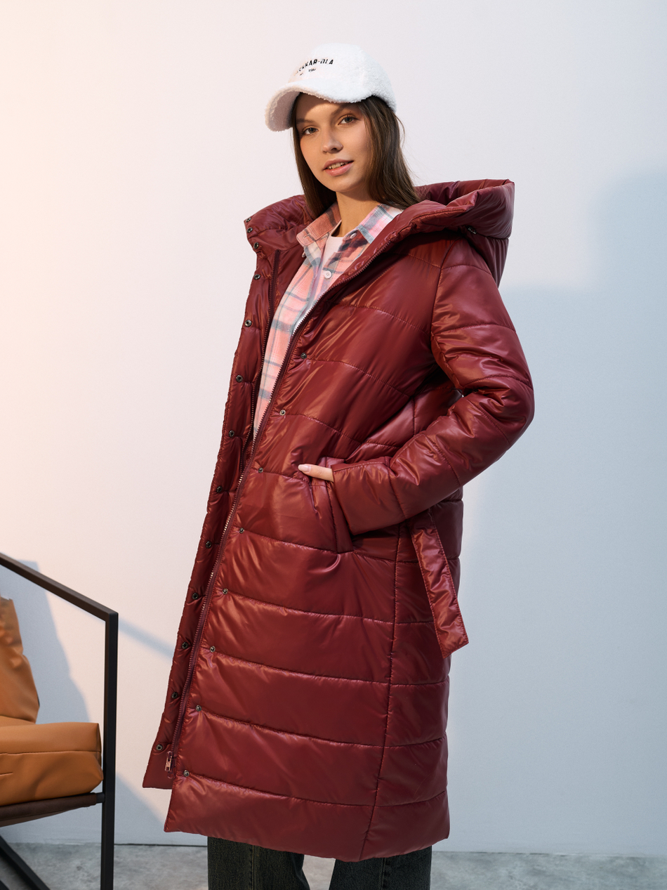 Пальто  демисезонное "Анель" бордо