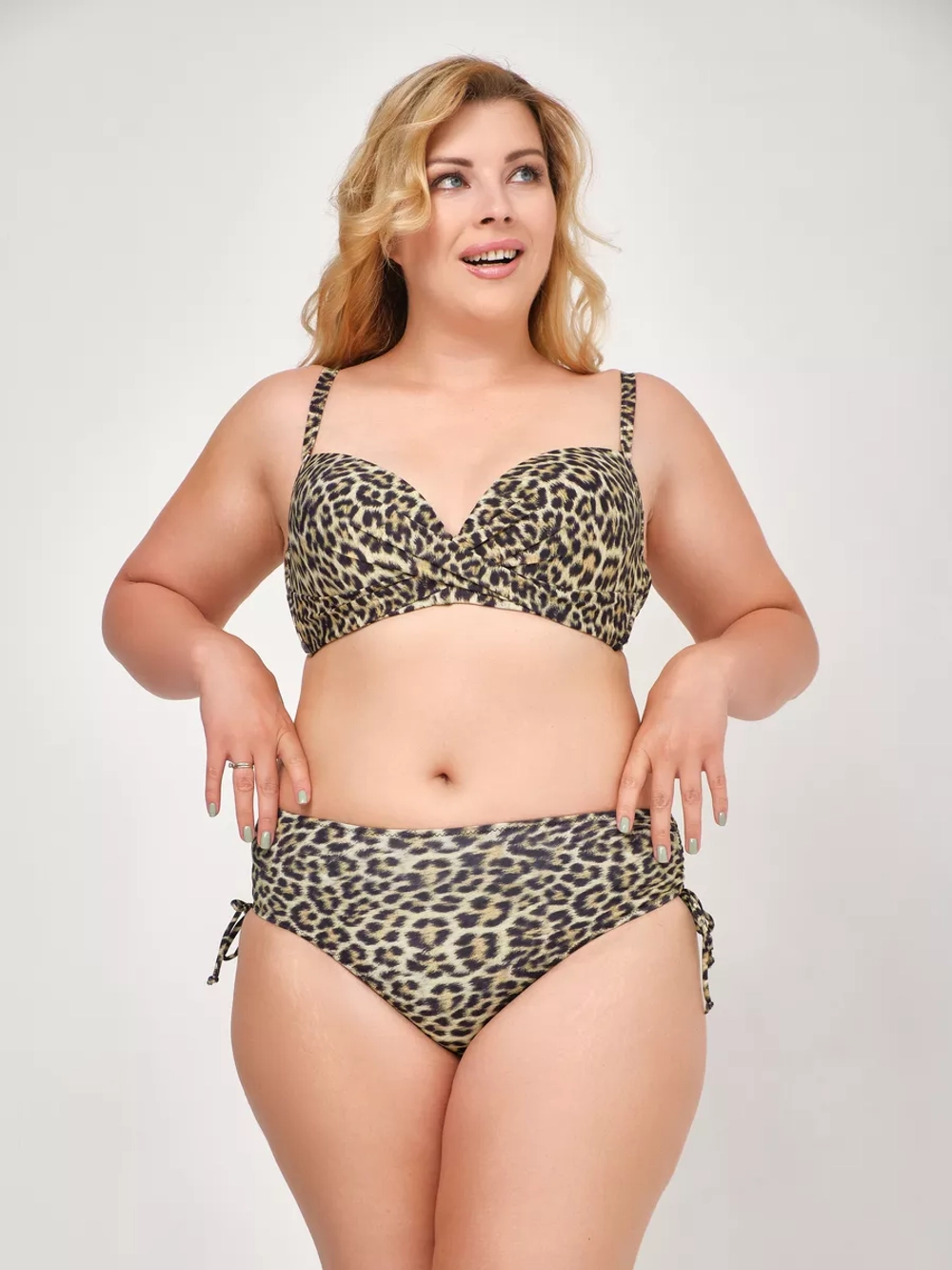 купальник большие размеры для бассейна леопардовый