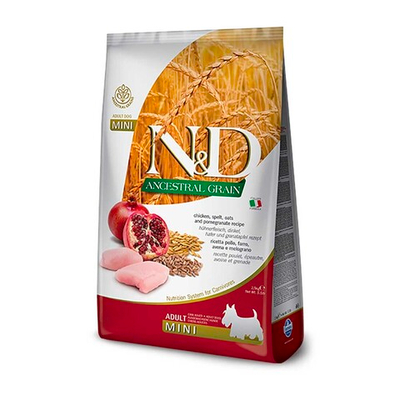 Farmina N&D Dog Ancestral Grain Adult Mini Chicken&Pomegrante - корм низкозерновой для собак мелких пород (курица и гранат) Low Grain
