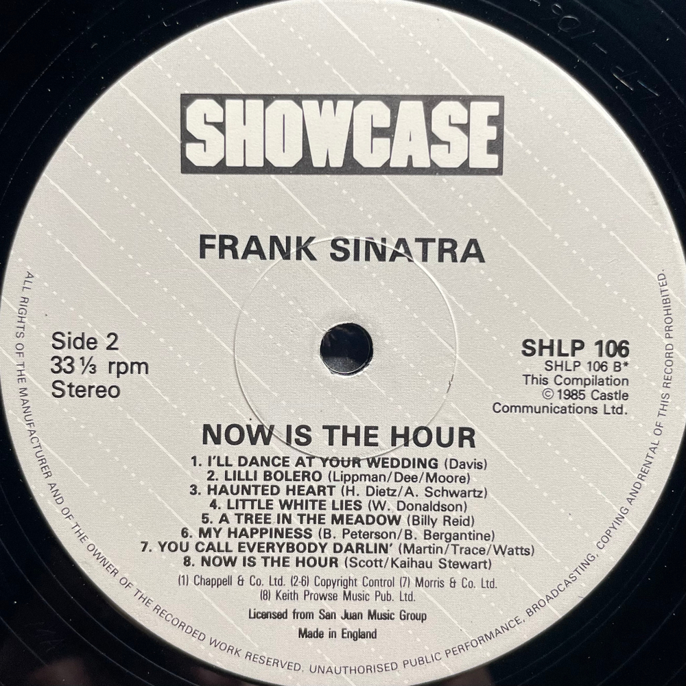 Frank Sinatra ‎– Now Is The Hour (Англия 1985г.)