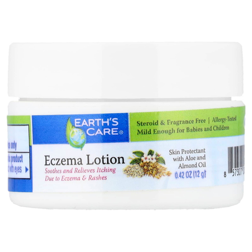 Earth's Care, Лосьон от экземы с алоэ и миндальным маслом, 0,42 унции (12 г)
