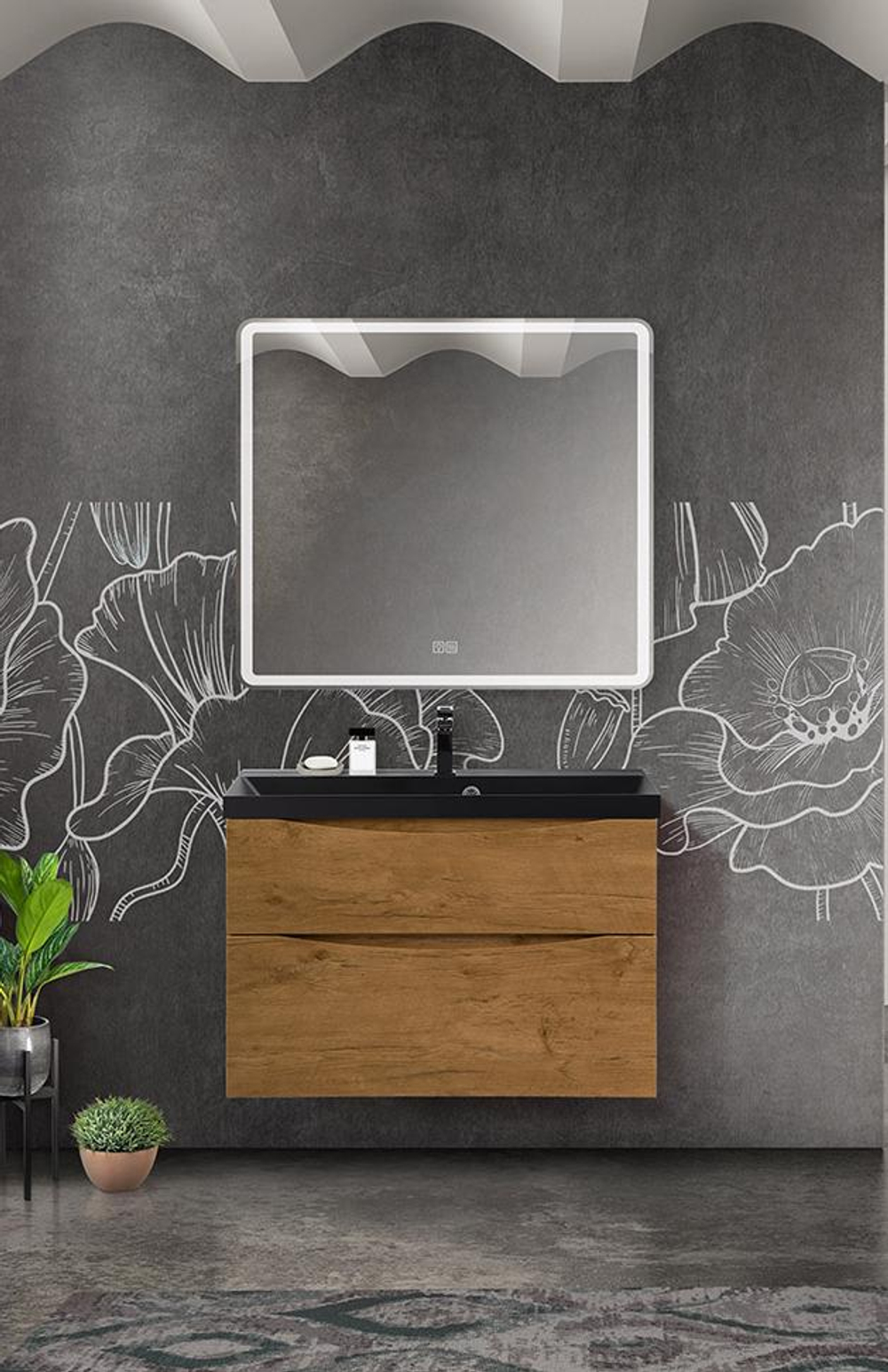 Тумба подвесная под раковину BelBagno MARINO-H60-800-2C-SO-RN-P