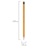 Карандаш чернографитный KOH-I-NOOR 1500, 1 шт., HB, корпус желтый, заточенный, 15000HB01170RU