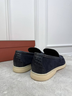 Лоферы Loro Piana Summer Walk со вставками кожи крокодила