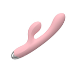 Розовый силиконовый вибратор-кролик - 20,4 см. (Цвет: розовый)