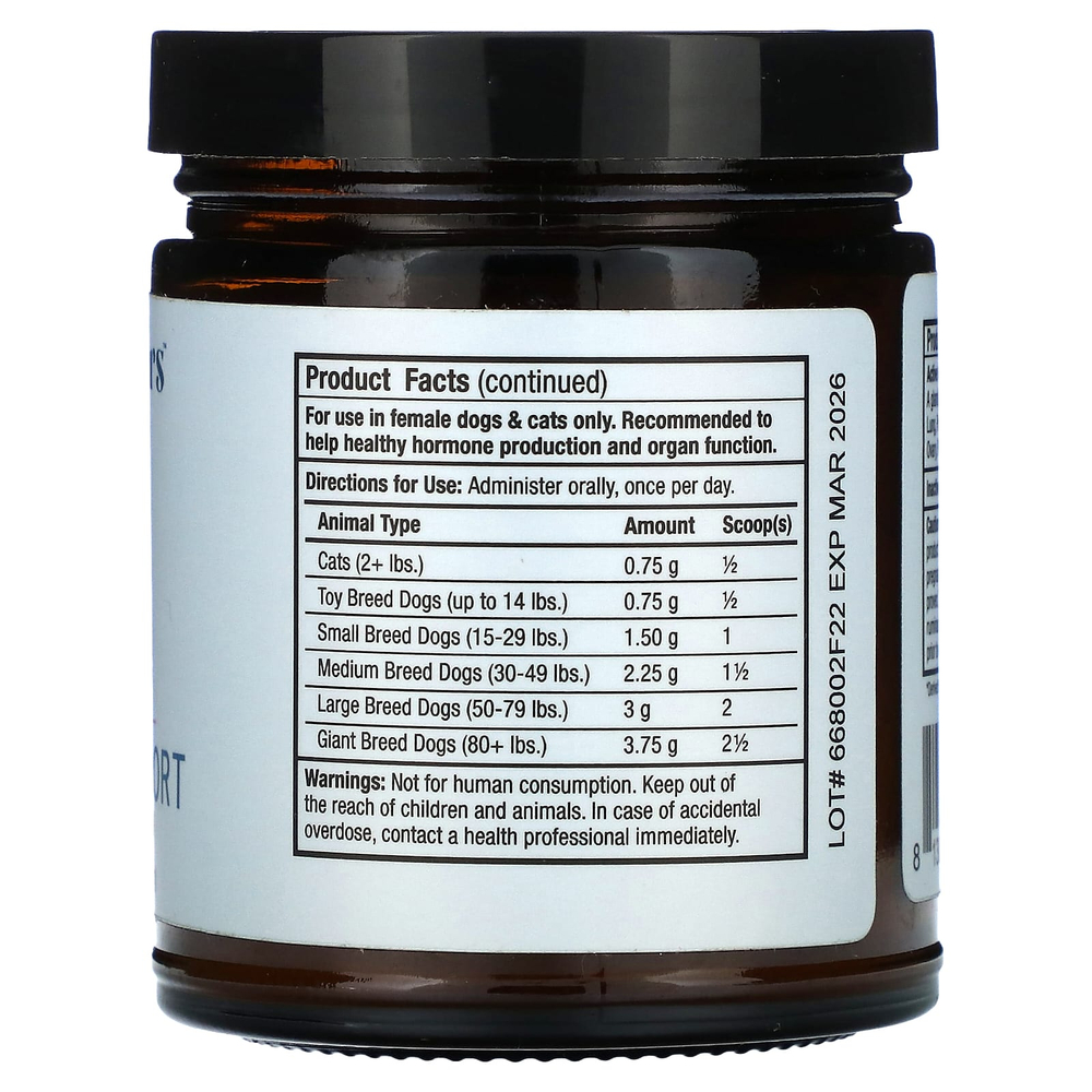 Dr. Mercola, Bark & Whiskers™, добавка для поддержки щитовидной железы у женщин, для собак и кошек, 113 г (4 унции)