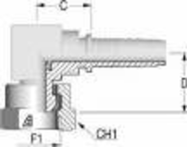 Фитинг DN 10 BSP (Г) 3/8 (90) compact ALFAGOMMA