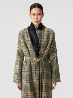 Пальто-халат с воротником из пайеток OLA OLA