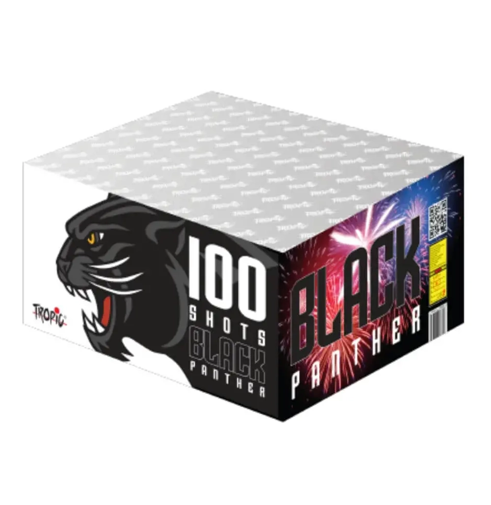 Батарея салютов Black panther (TB2) от Tropic, 100 залпов, 20 мм