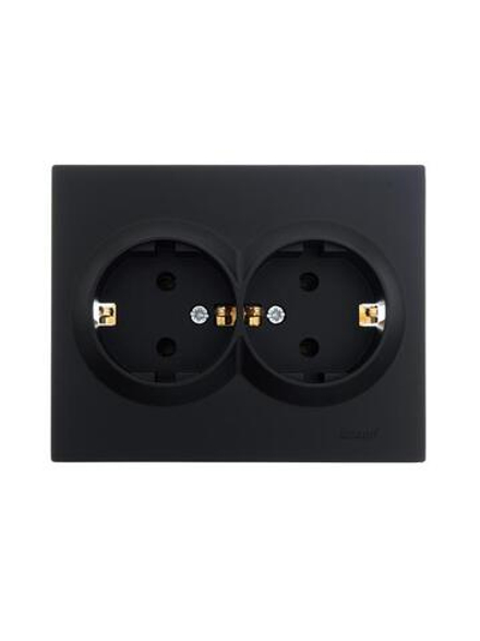Розетка 2-м СП VESNA с заземл. ПБТ черн. бархат LEZARD 742-4200-127B