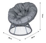 Набор мебели Элис . арт.CN4325-MT,CN2311-MT серый, Tesla smoke 4 уп(1 уп стекло; 1 уп подстолье; 2 уп 2 кресла (в уп кресло,подстав, подуш сер) (М) "Garden story"