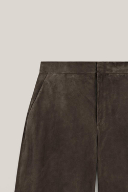 Massimo Dutti Брюки из замшевой кожи - Limited Edition, коричневый