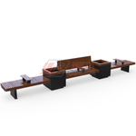 Скамейка Rail Road 03 с 2-мя вазонами и подлокотниками