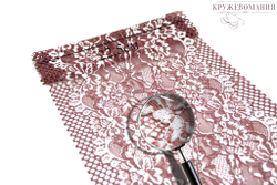 Эластичное кружево, пыльно-розовый/молочный, 22,5 см (Артикул: EK-2168), м