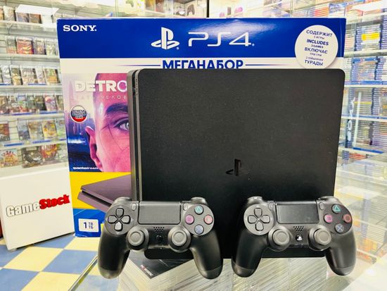 Sony Playstation 4 Slim 1TB CUH-2208B, коробка, S/N: 02274526101640483  (PS4, Б/У)