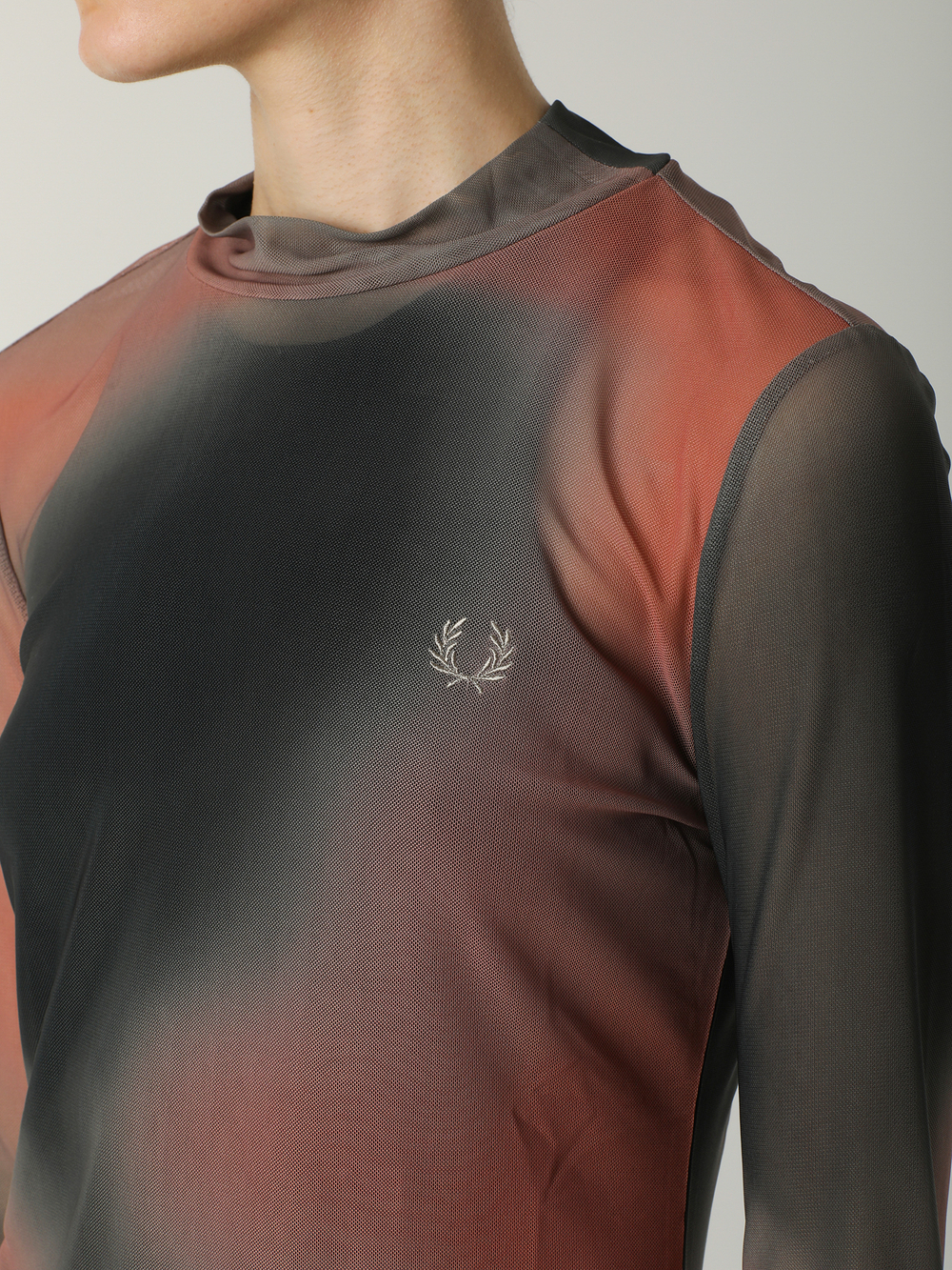 Mesh mock neck top deals