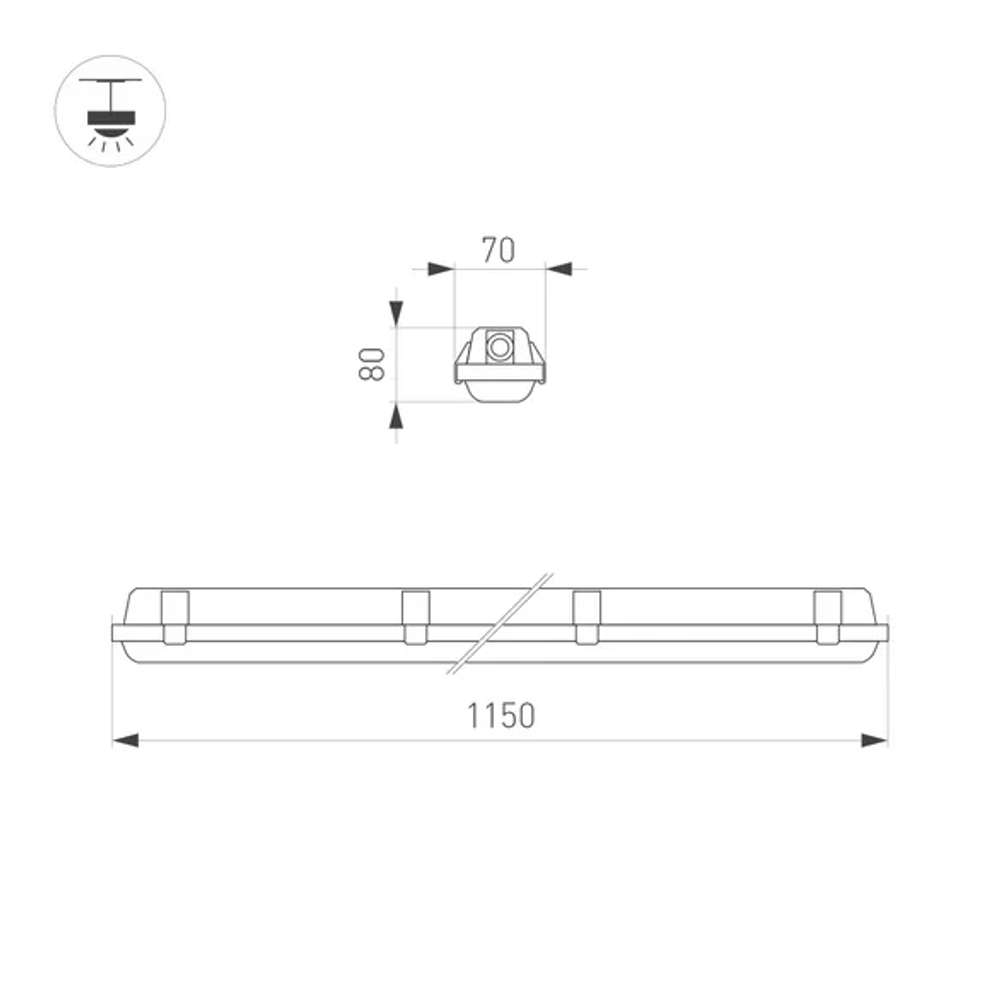 Светильник ALT-DALLAS-L1150-40W Day4000-MIX (WH, 120 deg, 230V) (Arlight, IP66 Пластик, 5 лет) 055198