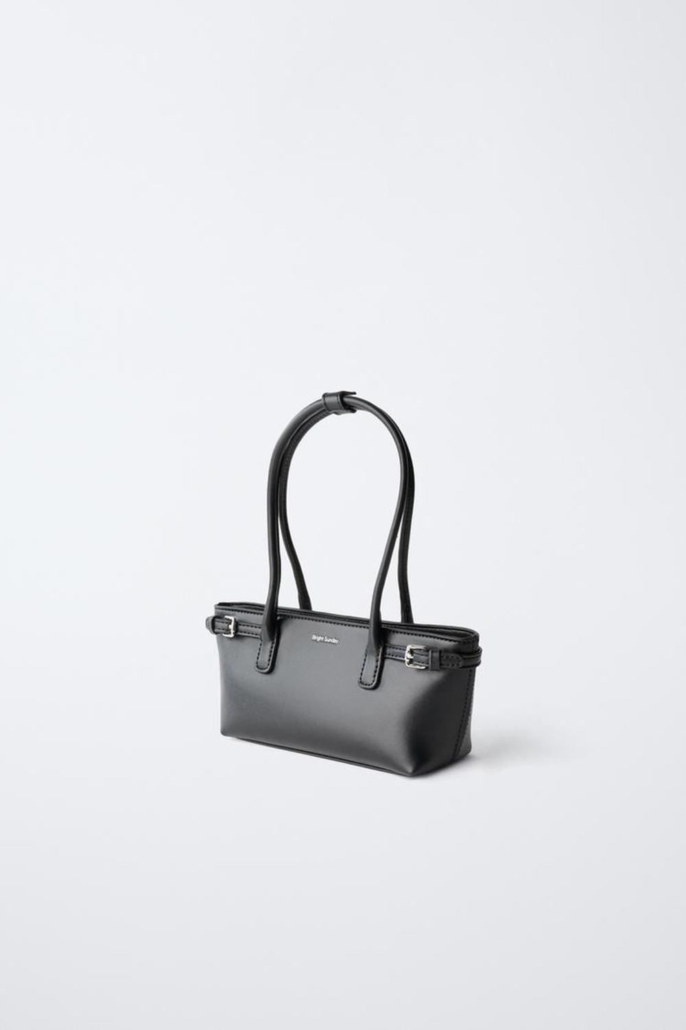 ZARA СУМКА С ПЛЕЧЕВЫМ РЕМНЕМ И ПРЯЖКАМИ, ЧЕРНЫЙ