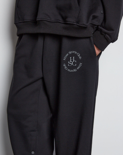 Комплект: толстовка и брюки из футера на кнопках черный