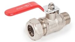 Кран шаровый Lavita обжим НР 15*1/2" рычаг гофротруба 30944