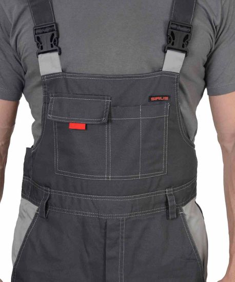 Костюм "Сириус-Фаворит" полукомбинезон (серый/с.серый/красный)