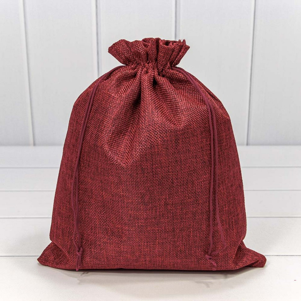 Мешочек 26х32см Лен искусственный (Красный)