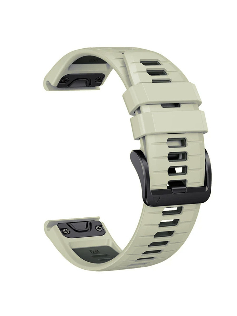 Ремешок двухцветный QuickFit 26 мм для Garmin Fenix 7x/6x/5x/5x plus/3, Descent, Tactix, Enduro, D2, Instinct 2X силиконовый (S26-PRO7X-2-BEIG)