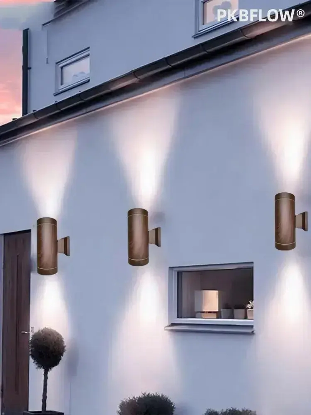 PKBFLOW Ecola Уличный светильник фасадный акцентный FW53B2ECH IP65,2*GU10 Темное дерево