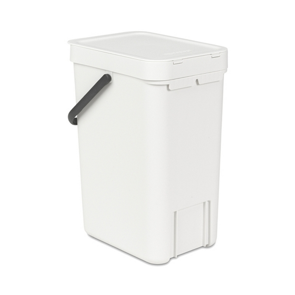 Ведро для мусора Brabantia Sort&Go белое 12л вид сзади