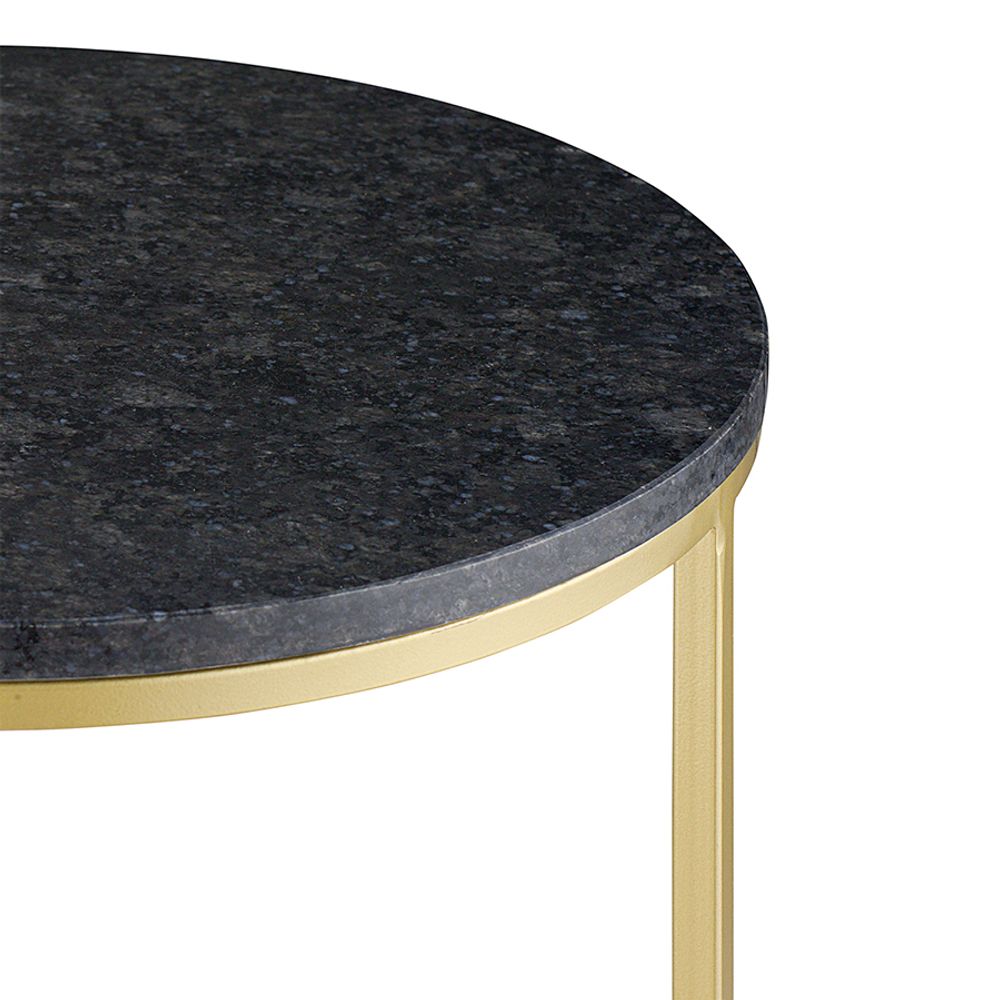 Набор из 2-х кофейных столиков Hans, Ø40 см и Ø50 см, черный мрамор