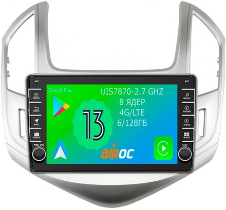 Магнитола для Chevrolet Cruze 2012-2015 - Airoc AB-1305 (кнопки и крутилки), Android 13, TS20, 6/128Гб, SIM-слот, CarPlay