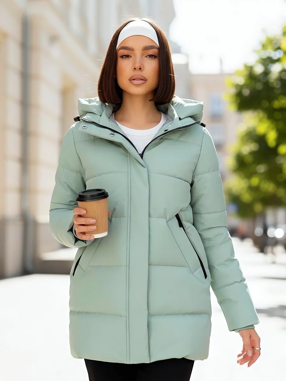 Куртка весенняя удлиненная со съемным капюшоном