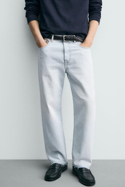 ZARA ДЖИНСЫ STRAIGHT ДЛИНОЙ ДО ЩИКОЛОТКИ, ГОЛУБОЙ