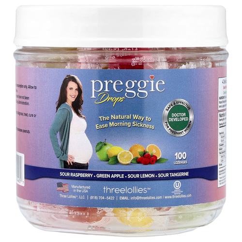 Preggie, капли для беременных, ассорти, 100 пастилок
