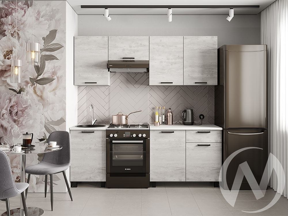 Кухня Сканди 2.0 №2 (белый/бетон пайн светлый)