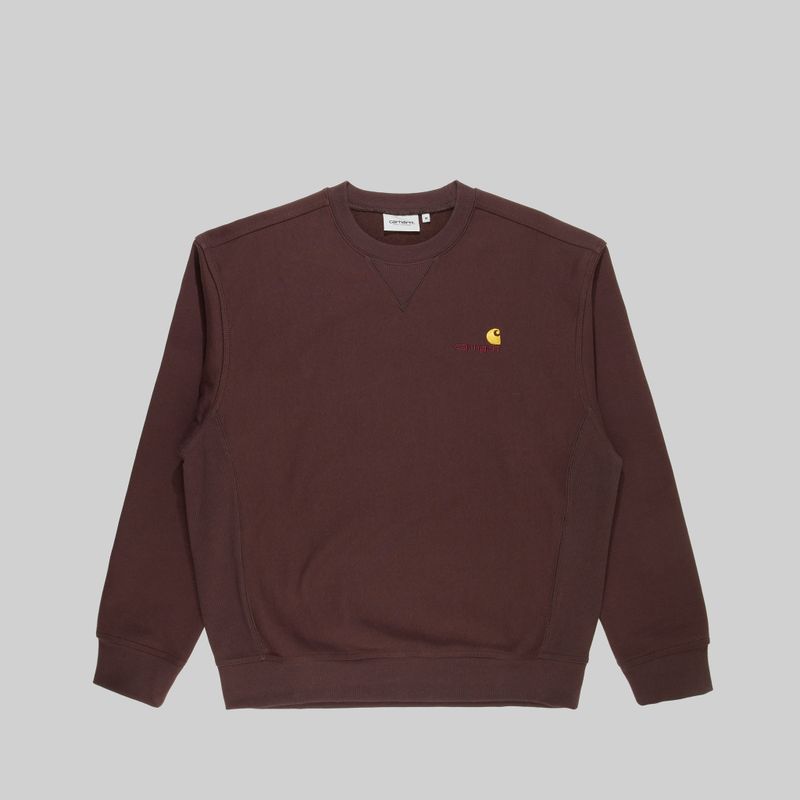 Толстовка мужская Carhartt WIP American Script Sweatshirt артикул:I025475_tobacco - купить в магазине Дайс
