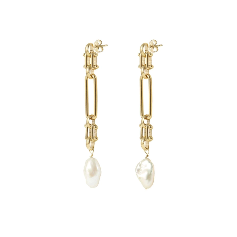 Серьги Золотой Барочный Жемчуг