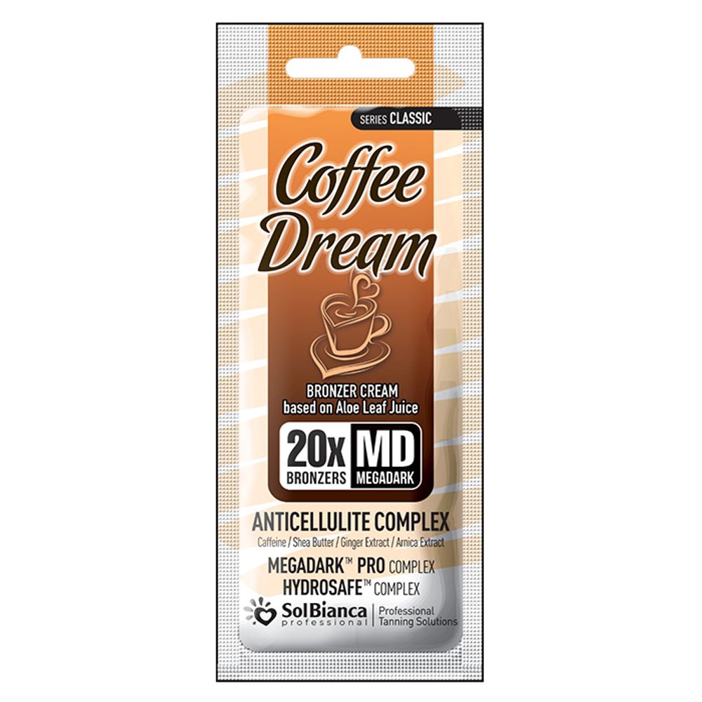 Крем - автозагар Coffee Dream с кофеином, маслом Ши, экстрактом имбиря и арники, 15 мл