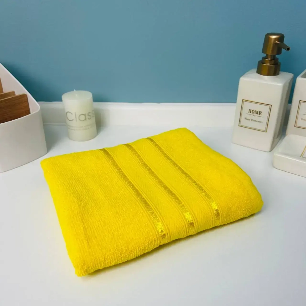 Полотенце махровое 50*80см «Comfort» цвет канареечный 03-010, плотность 300гр/м2 TJ, с петелькой-подвесом