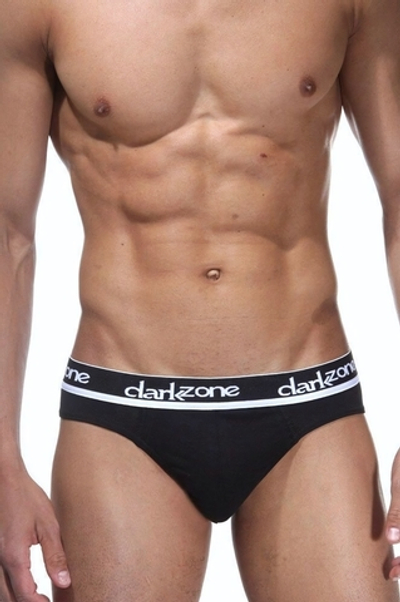 Черные мужские трусы-слипы с контрастными надписями на резинке (Размер: M) (Цвет: черный)