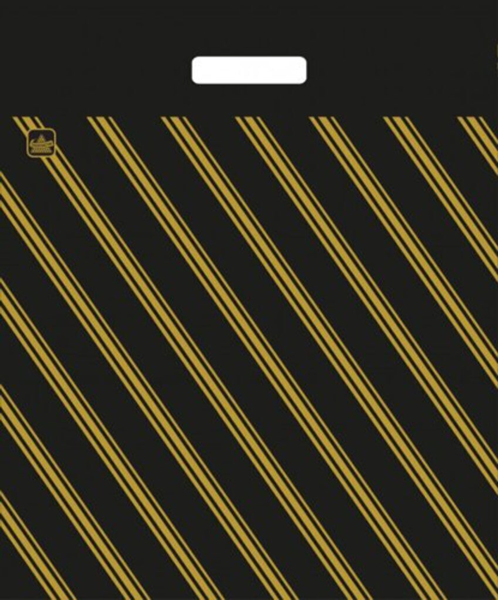 Пакет 47*40см (55мк) с вырубной ручкой "Золотая полоса" ПВД