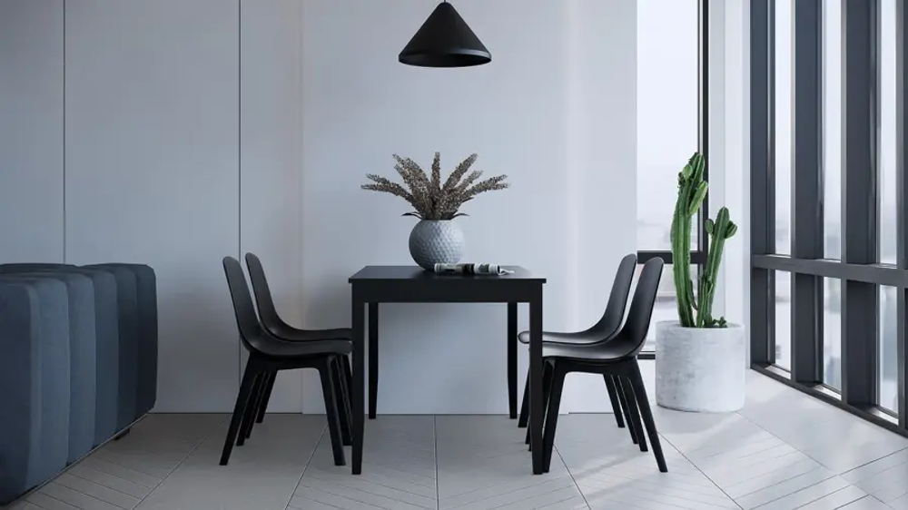 Кухонный стол  -  аналог IKEA /ЛЫМ/ ИКЕА, 118x74см, черный