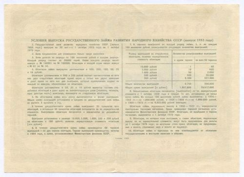 Облигация 100 рублей 1953 год. Серия № 143473. VG (надпись)