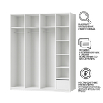 Распашной четырехсекционный шкаф Тион-4 Белый Фасадный 0101  240*50*240