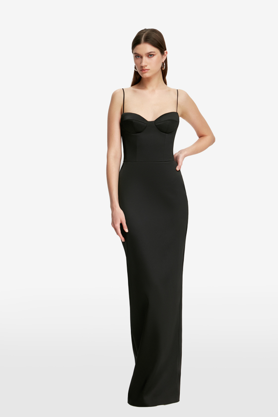 Платье-бюстье макси из сатина