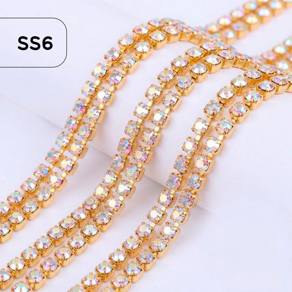 Цепочка со стразами Crystal AB Gold